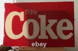 Coke Soda Sign Vintage Original Deli Grocery Store Advertising Coca Cola 1980s