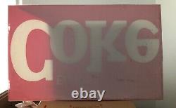 Coke Soda Sign Vintage Original Deli Grocery Store Advertising Coca Cola 1980s