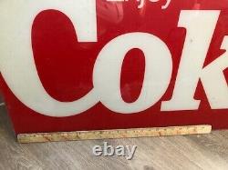 Coke Soda Sign Vintage Original Deli Grocery Store Advertising Coca Cola 1980s