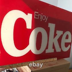 Coke Soda Sign Vintage Original Deli Grocery Store Advertising Coca Cola 1980s