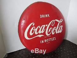 Coke Vintage 16 Metal Drink Coca Cola in Bottles Button Sign Original