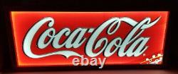 Custom Large Coca Cola Soda Light Up Box Sign Stained Oak Hardwood Frame 45 x 18