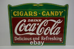 DRINK COCA COLA CIGARS & CANDY Food Service SIGN 18 by 24 GREEN BACKGROUND