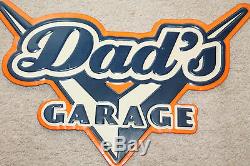 Dad's Garage Embossed Metal Vintage Style Man Cave Shop Decor oil Gas Pump signs