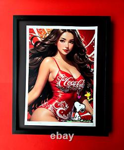 Death NYC Hand Signed Large Framed Print 16x20in SNOOPY LOOKING COCA COLA COA #9