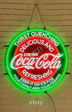 Delicious Coca Cola Coke 24x24 Vivid LED Neon Sign Light Lamp With Dimmer
