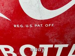 Drink COCA-COLA 48 Porcelain sign Coke Button Shape 1950'S VINTAGE Advertising