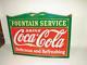 Drink COCA COLA Delicious & Refreshing Fountain Service Vintage Porcelain Sign