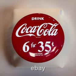 Drink Coca Cola Button Porcelain Enamel Sign 24 Inches Coca-cola Advertisement