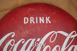 Drink Coca Cola Button Sign (HSE) 36 (JSF6) Coke Red White Steel Dish Original