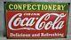 Drink Coca Cola Confectionery Porcelain Enamel Sign 24 x 14 Inches S/S