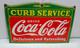 Drink Coca Cola Curb Service Porcelain Enamel Sign 27 x 18 Inches 1 Side