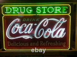 Drink Coca Cola Drug Store 24 Neon Lamp Light Sign HD Vivid Printing Technology