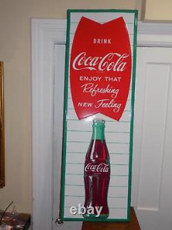 Drink Coca Cola Fishtail Vertical Embossed Sign