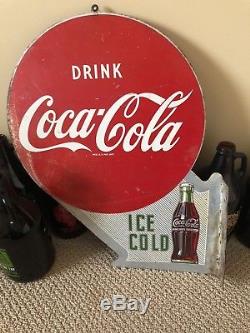 Drink Coca Cola Flange Sign Arrow Dated 3-53 ORIGINAL