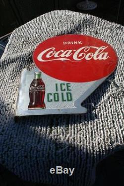 Drink Coca Cola Flange Sign Arrow Dated 3-53 ORIGINAL
