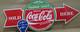 Drink Coca Cola Fountain Service Porcelain Enamel Sign 40 x 16.5 Inches 1 Sided