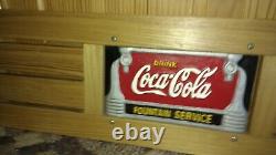 Drink Coca Cola Fountain Service Wood Bench Seat Ad 44 x 13 Vary Cast Iron Sign