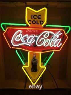 Drink Coca Cola Ice Cold Coke Bar 24x24 Neon Light Sign Lamp HD Vivid Printing