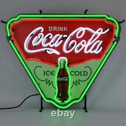Drink'Coca Cola' Ice Cold Shield Neon Sign 29x24