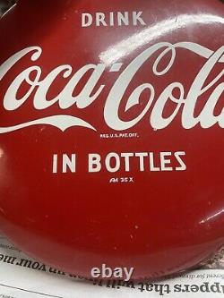 Drink Coca-Cola In Bottles Red Painted 12 Button Advertising Sign