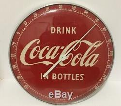Drink Coca Cola In Bottles Round Advertising Thermometer Sign Works