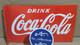 Drink Coca Cola Porcelain Enamel Sign 18 x 10 Inches 2 Sided