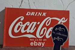 Drink Coca Cola Porcelain Enamel Sign 18x 10 Inches 2 Sided