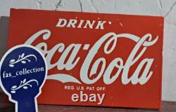Drink Coca Cola Porcelain Enamel Sign 18x 10 Inches 2 Sided