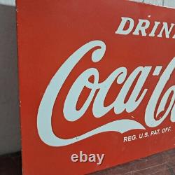Drink Coca Cola Porcelain Enamel Sign 18x 10 Inches 2 Sided