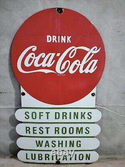 Drink Coca Cola Porcelain Enamel Sign 28 x 16 Inches S/S