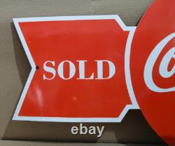 Drink Coca Cola Porcelain Enamel Sign 40 x 16.5 Inches 1 Sided