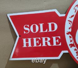 Drink Coca Cola Porcelain Enamel Sign 40 x 16.5 Inches 1 Sided