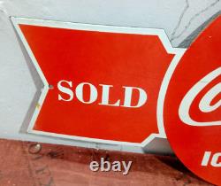 Drink Coca Cola Porcelain Enamel Sign 40 x 16.5 Inches 1 Sided