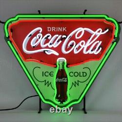 Drink Coca-Cola Shield Neon Sign Ice Cold Coke Delicious & Refreshing Retro