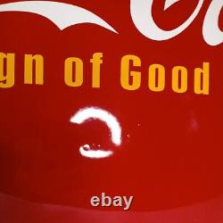 Drink Coca-Cola Sign of Good Taste Tacker-Type Button Sign 24 Diameter Repro
