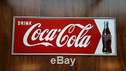 Drink Coca-Cola arrow Sign metal with Coke bottle N. O. S. Condition 50s 60s MCA