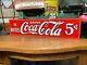 EARLY 1900's (DRINK COCA COLA IN BOTTLES) EMBOSSED METAL TIN TACKER SIGN, NICE