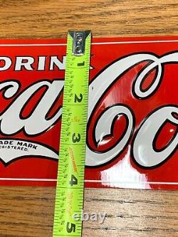 EARLY 1900's (DRINK COCA COLA IN BOTTLES) EMBOSSED METAL TIN TACKER SIGN, NICE