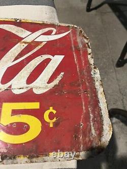 EARLY IN SPANISH Bien Fría COCA COLA PORCELAIN SIGN DOUBLE SIDED 1941 Habana