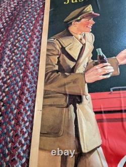 EXTRA-LARGE! 30 x 50 Coke Cardboard Sign POSTER 1944 WWII Just Like Old Times