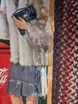 EXTRA-LARGE! 30 x 50 Coke Cardboard Sign POSTER 1944 WWII Just Like Old Times