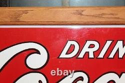Early 1900s Original Coca-Cola Porcelain Single Sided Sign in Wood frame by IR