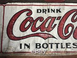 Early 1914 Coca Cola Canvas Banner soda sign