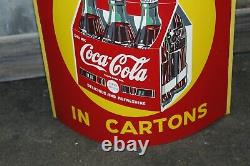Early Coca-Cola Double Sided Tin Litho hanging string holder advertising