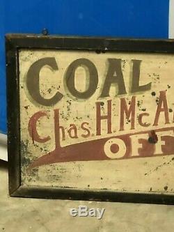 Early Wooden ORIGINAL VinTagE COAL & COKE OFFICE Sign Gas Oil Store Office Decor