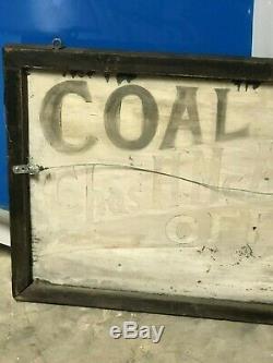 Early Wooden ORIGINAL VinTagE COAL & COKE OFFICE Sign Gas Oil Store Office Decor