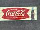 Embossed Tin Coca Cola Fishtail Sign Enjoy That Refreshing New Feeling 32x11.75