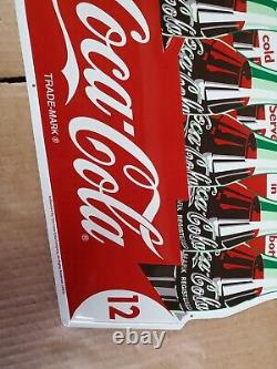 Embossed Tin Coca Cola Sign 12 Pack Cock Carry Case New