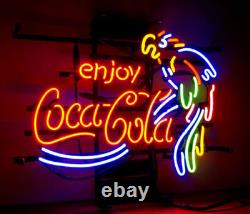 Enjoy Coca Cola Coke Parrot 20x16 Neon Light Sign Lamp Bar Open Night Club Pub